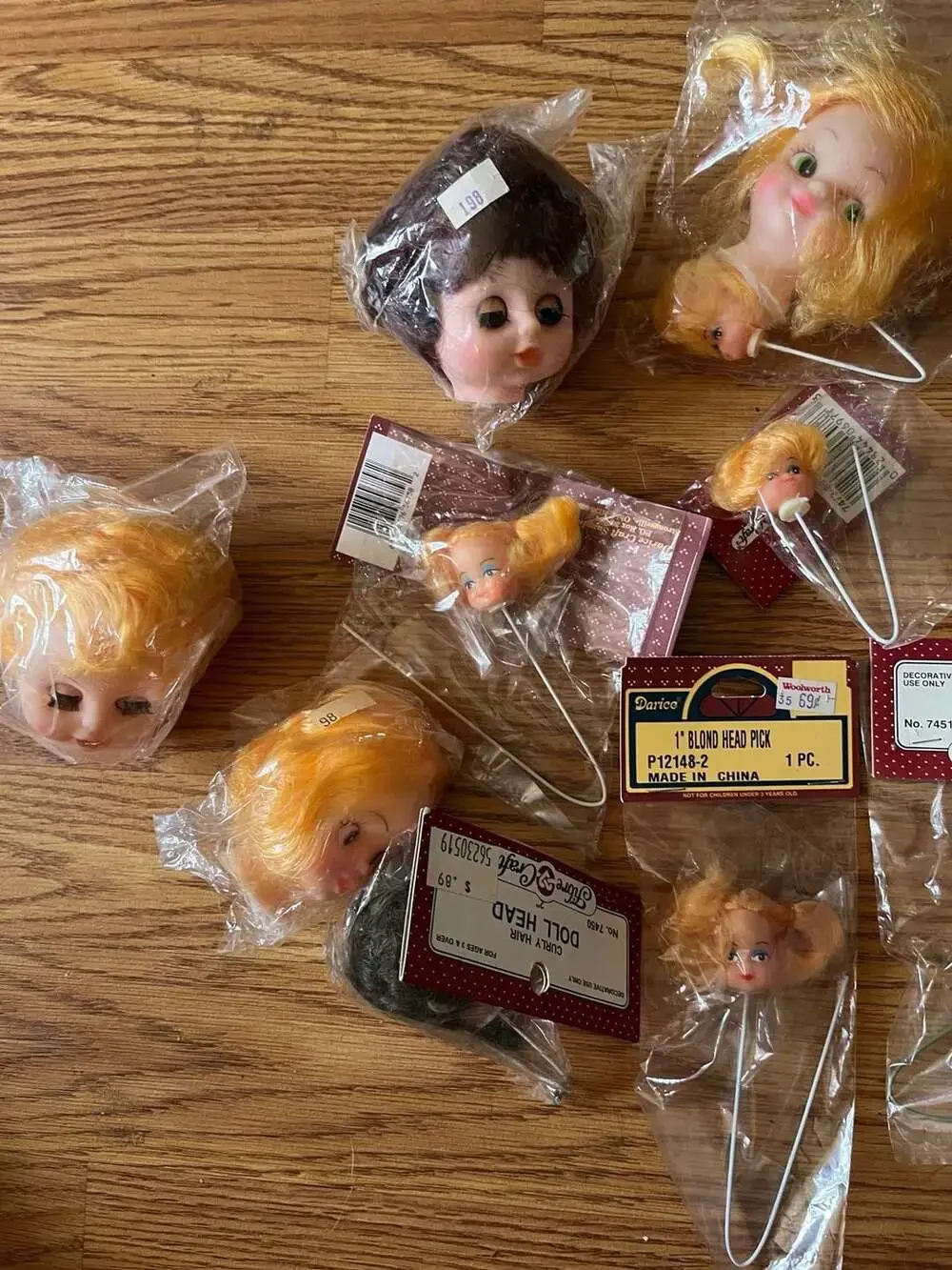 Fibre Craft And Darice Vintage Doll Heads Lot